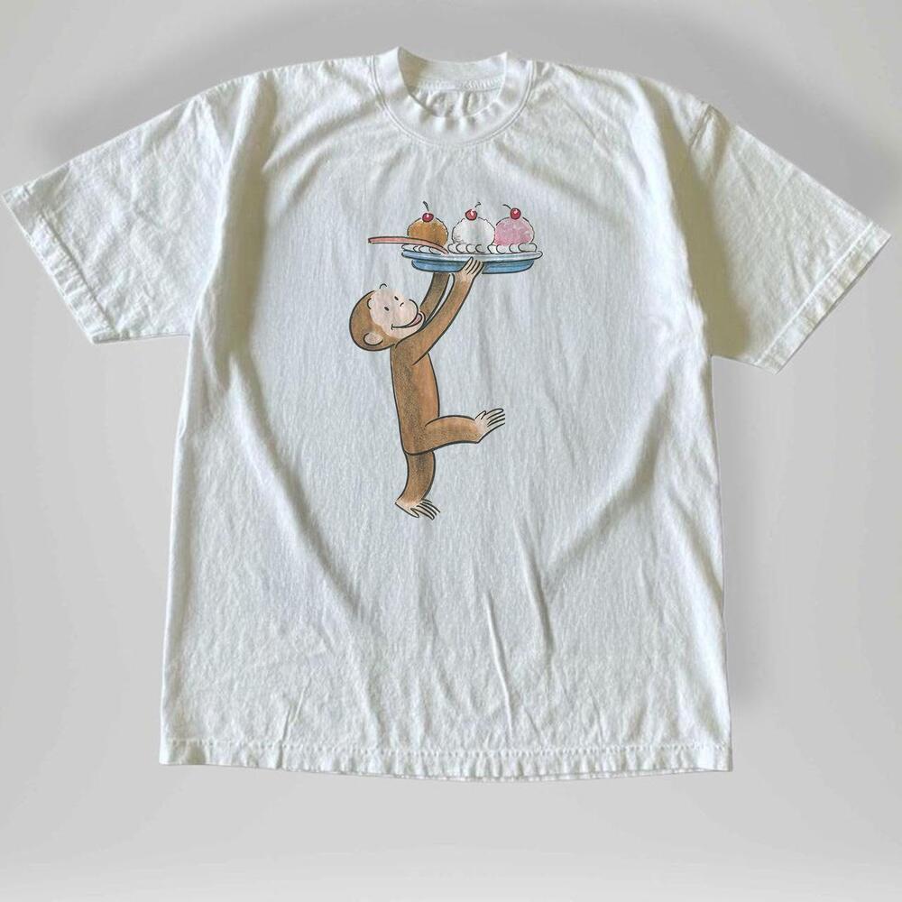 Style Funny Curious George Ice Cream T-Shirt